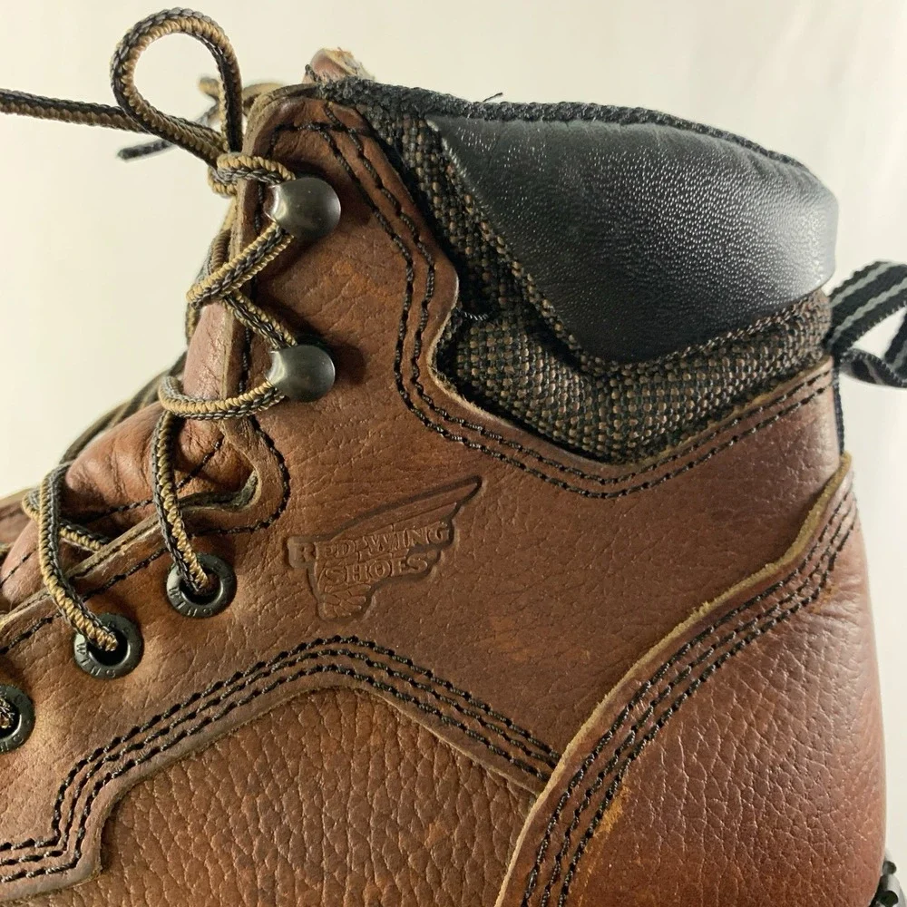 Red Wing Mens Leather Soft Toe EH Work Boots Size 7 B (Narrow) Lug Sole ASTM USA
